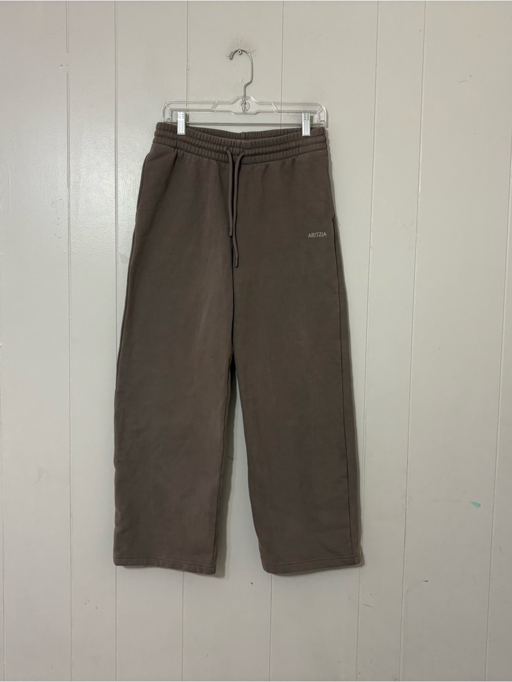 Aritzia Chocolate Brown Wide-Leg Track Pants
